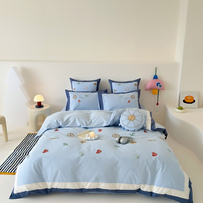 （总）西西家居 2025新款40支全棉水洗棉四件套-水洗棉-航海日记（券后不低于288）