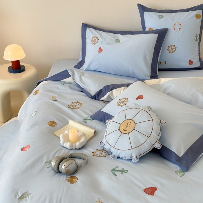 91家纺网 家纺一手货源 找家纺 （总）西西家居 2025新款40支全棉水洗棉四件套-水洗棉-航海日记（券后不低于288）