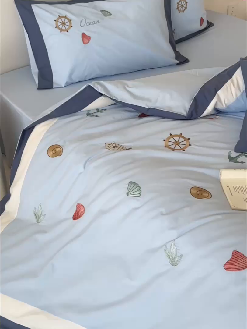 91家纺网 家纺一手货源 找家纺 （总）西西家居 2025新款40支全棉水洗棉四件套-水洗棉-航海日记（券后不低于288）