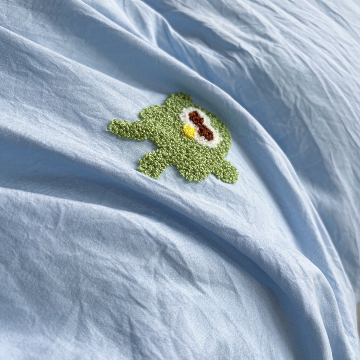 91家纺网 家纺一手货源 找家纺 （总）爱彼家纺 2025新款超柔水洗棉怪兽毛巾绣学生宿舍三件套上下铺三件套