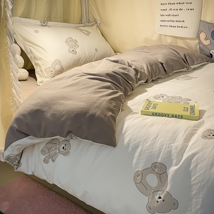 91家纺网 家纺一手货源 找家纺 （总）爱彼家纺 2025新款加厚法式印花学生宿舍三件套上下铺三件套