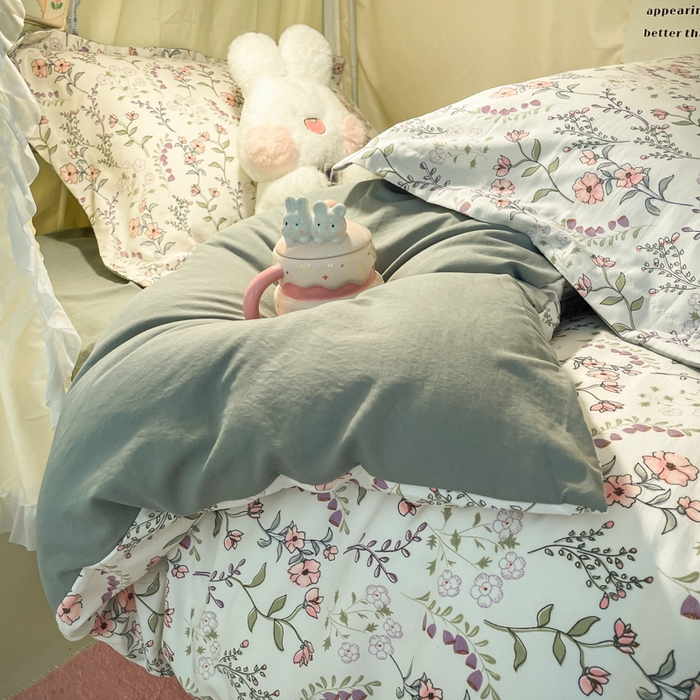 91家纺网 家纺一手货源 找家纺 爱彼家纺 2025新款加厚法式印花学生宿舍三件套上下铺三件套 意镜