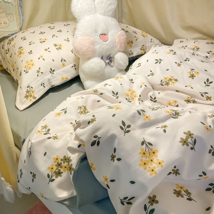 91家纺网 家纺一手货源 找家纺 爱彼家纺 2025新款加厚法式印花学生宿舍三件套上下铺三件套 花海