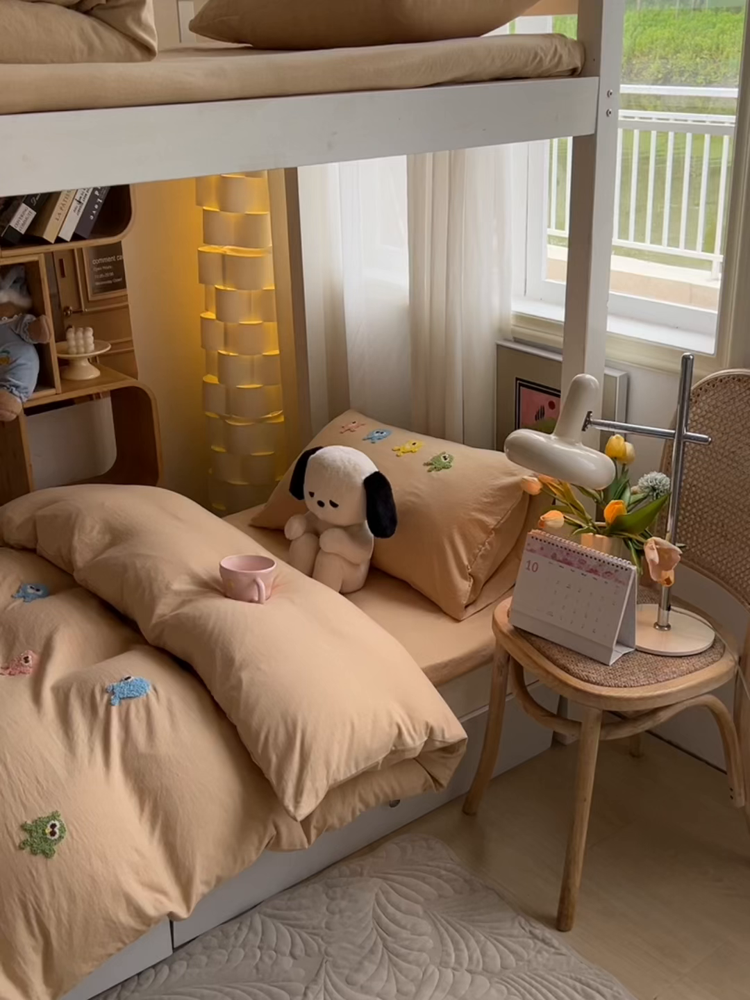 91家纺网 家纺一手货源 找家纺 爱彼家纺 2025新款超柔水洗棉怪兽毛巾绣学生宿舍三件套上下铺三件套 怪兽-奶咖