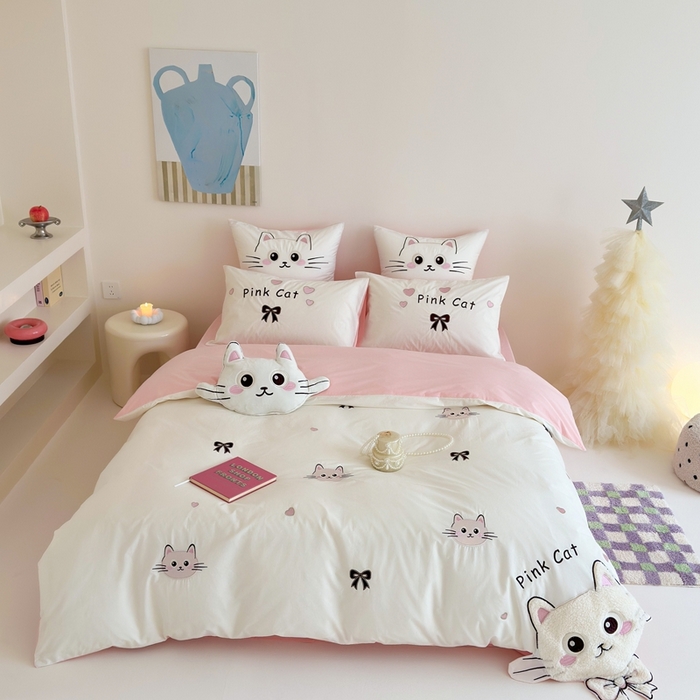 （总）（总）西西家居 2025新款40支全棉水洗棉四件套-水洗棉-奶芙团团（券后不低于288）