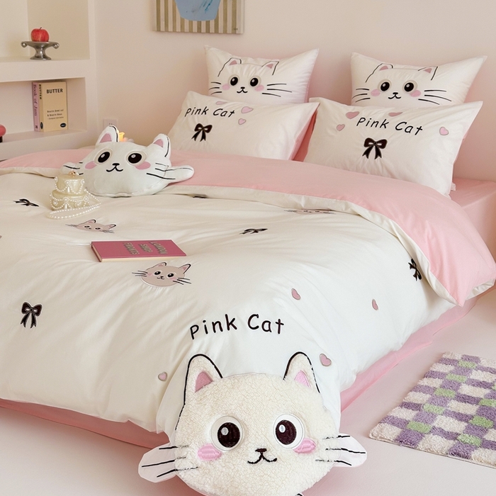 91家纺网 家纺一手货源 找家纺 （总）（总）西西家居 2025新款40支全棉水洗棉四件套-水洗棉-奶芙团团（券后不低于288）