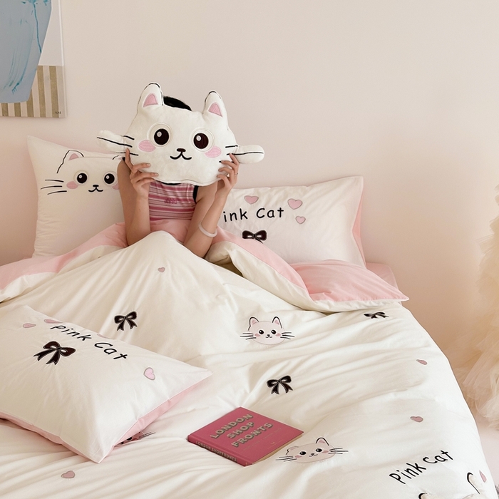 91家纺网 家纺一手货源 找家纺 （总）（总）西西家居 2025新款40支全棉水洗棉四件套-水洗棉-奶芙团团（券后不低于288）