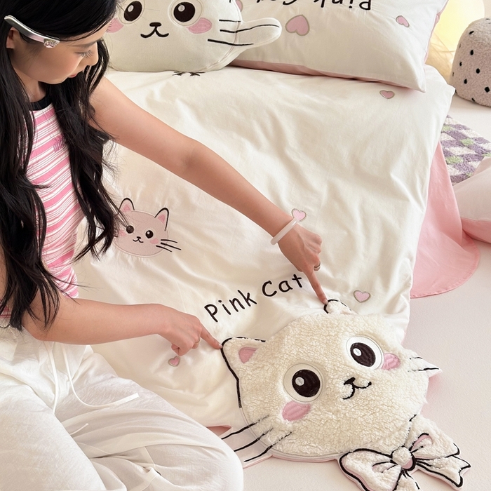 91家纺网 家纺一手货源 找家纺 （总）（总）西西家居 2025新款40支全棉水洗棉四件套-水洗棉-奶芙团团（券后不低于288）