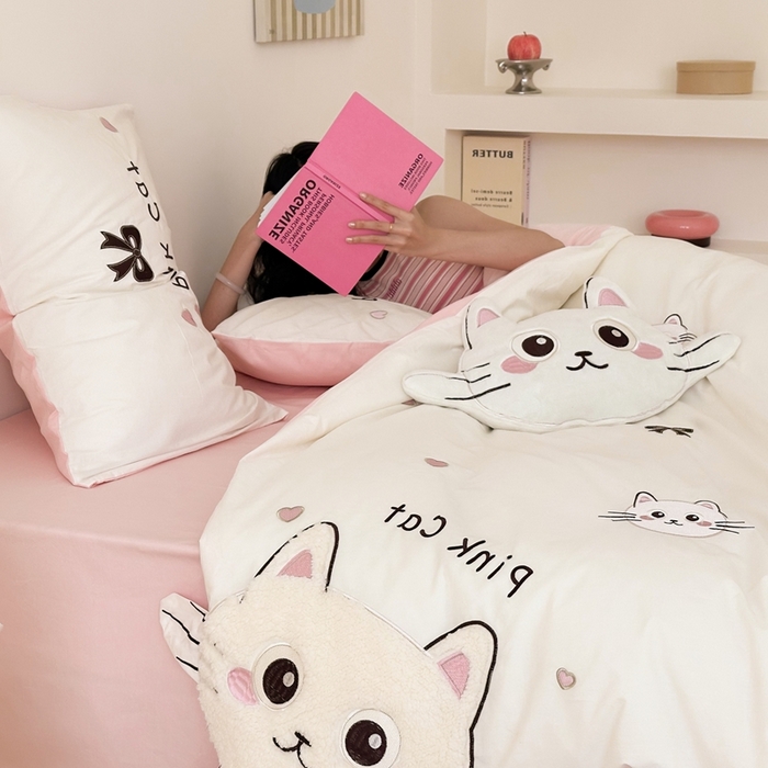 91家纺网 家纺一手货源 找家纺 （总）（总）西西家居 2025新款40支全棉水洗棉四件套-水洗棉-奶芙团团（券后不低于288）