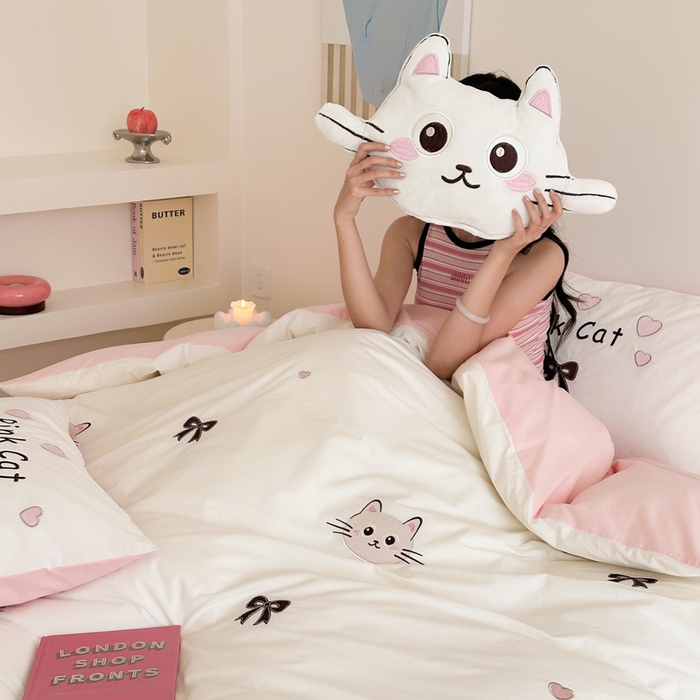 91家纺网 家纺一手货源 找家纺 （总）（总）西西家居 2025新款40支全棉水洗棉四件套-水洗棉-奶芙团团（券后不低于288）