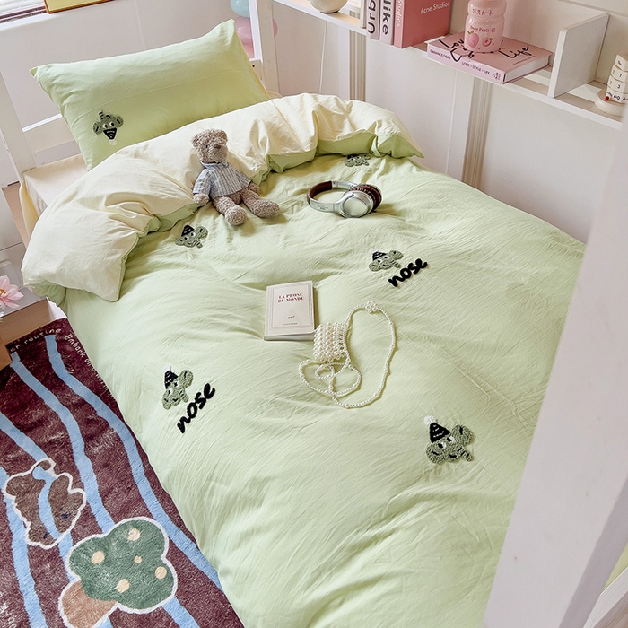 91家纺网 家纺一手货源 找家纺 （总）爱彼家纺 2025新款超柔水洗棉毛巾绣学生宿舍三件套上下铺三件套