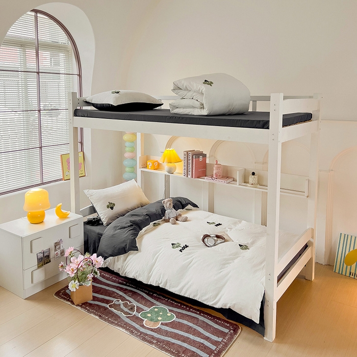 91家纺网 家纺一手货源 找家纺 爱彼家纺 2025新款超柔水洗棉毛巾绣学生宿舍三件套上下铺三件套 白兰灰