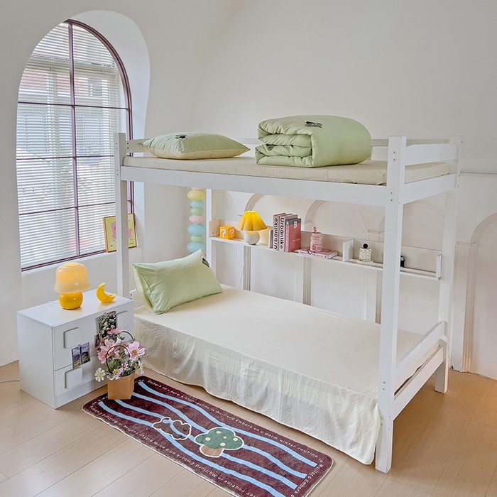 91家纺网 家纺一手货源 找家纺 爱彼家纺 2025新款超柔水洗棉毛巾绣学生宿舍三件套上下铺三件套 果绿芝士