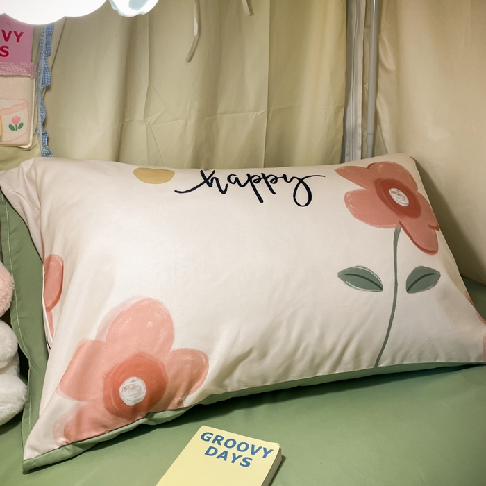 91家纺网 家纺一手货源 找家纺 爱彼家纺 2025新款卡通印花水洗棉学生宿舍三件套上下铺三件套 浪漫花开