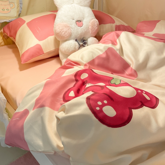 91家纺网 家纺一手货源 找家纺 （总）爱彼家纺 2025新款卡通印花水洗棉学生宿舍三件套上下铺三件套