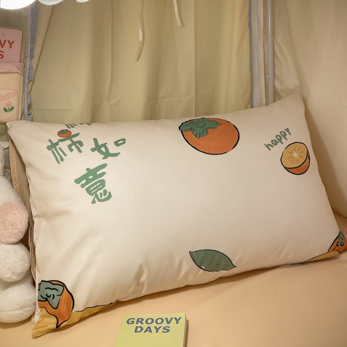 91家纺网 家纺一手货源 找家纺 爱彼家纺 2025新款卡通印花水洗棉学生宿舍三件套上下铺三件套 柿如意