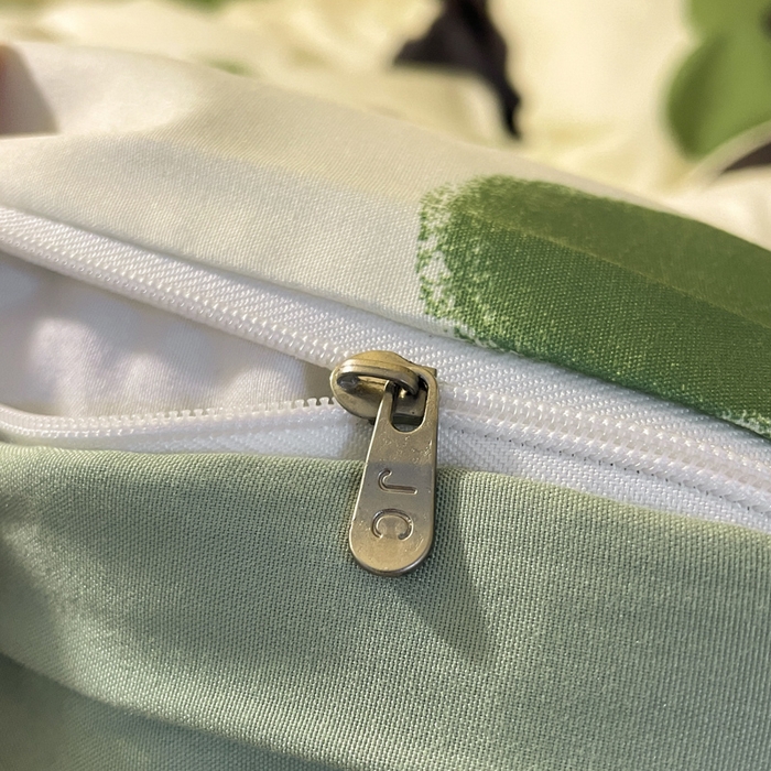 91家纺网 家纺一手货源 找家纺 爱彼家纺 2025新款卡通印花水洗棉学生宿舍三件套上下铺三件套 绿色心情