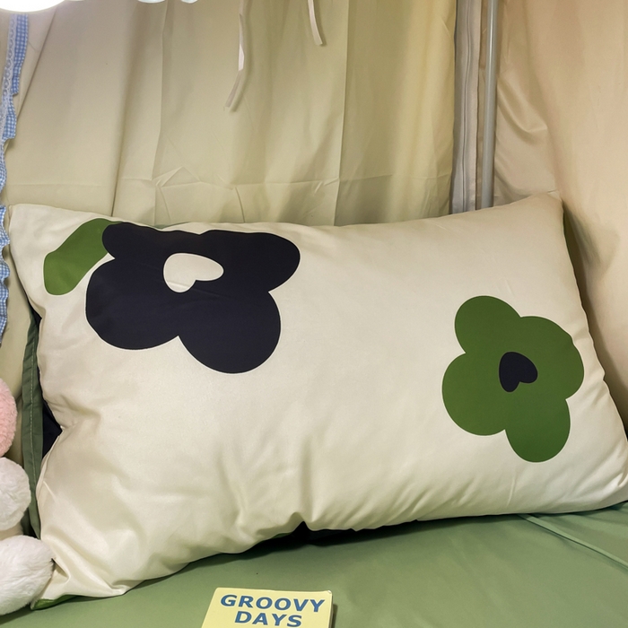 91家纺网 家纺一手货源 找家纺 爱彼家纺 2025新款卡通印花水洗棉学生宿舍三件套上下铺三件套 绿色心情