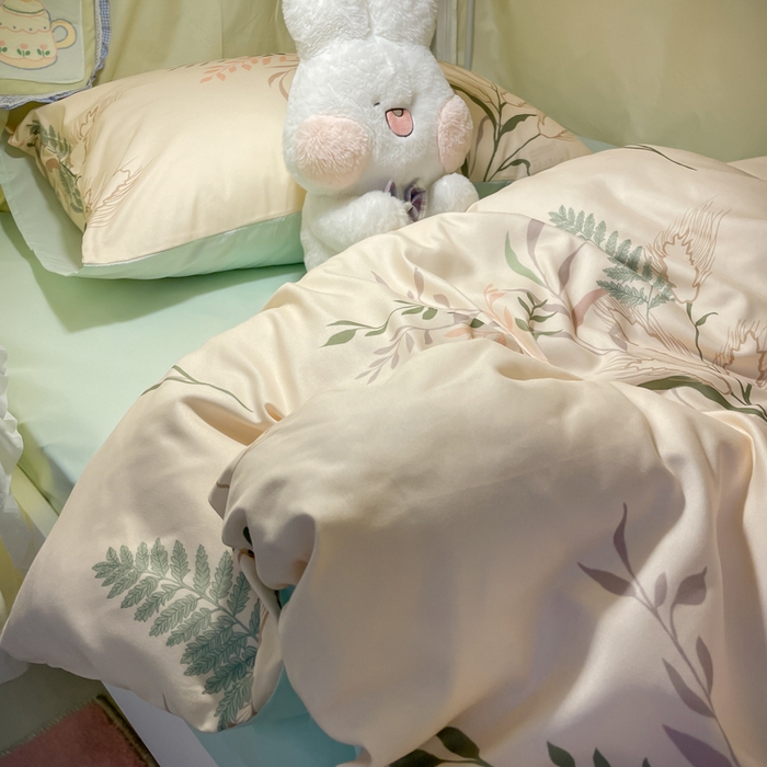 91家纺网 家纺一手货源 找家纺 爱彼家纺 2025新款卡通印花水洗棉学生宿舍三件套上下铺三件套 遇仙草