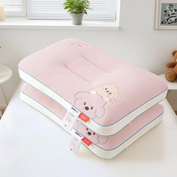 91家纺网 家纺一手货源 找家纺 织布人 2025新款枕芯A类裸感宠伴卡通幼儿园儿童枕头学生宿舍枕头枕芯 A类宠伴卡通枕-粉色 30x50cm/只