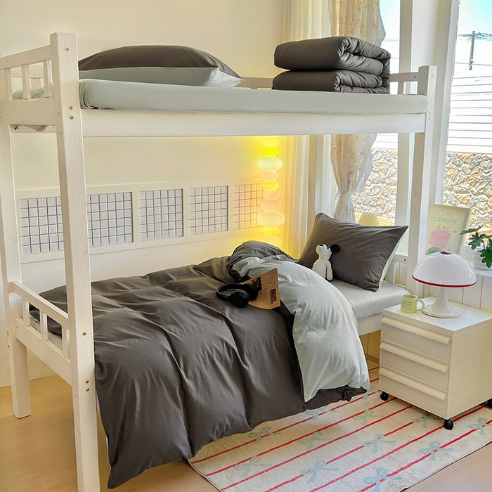 91家纺网 家纺一手货源 找家纺 （总）爱彼家纺 2025新款40支全棉纯棉学生宿舍上下铺三件套-风格2