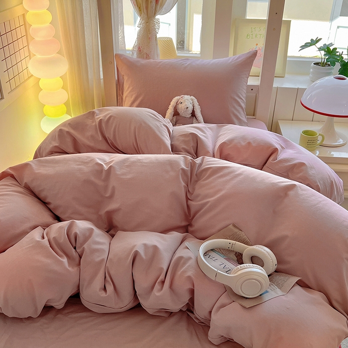 爱彼家纺 2025新款40支全棉纯棉学生宿舍上下铺三件套-风格1 浅豆沙