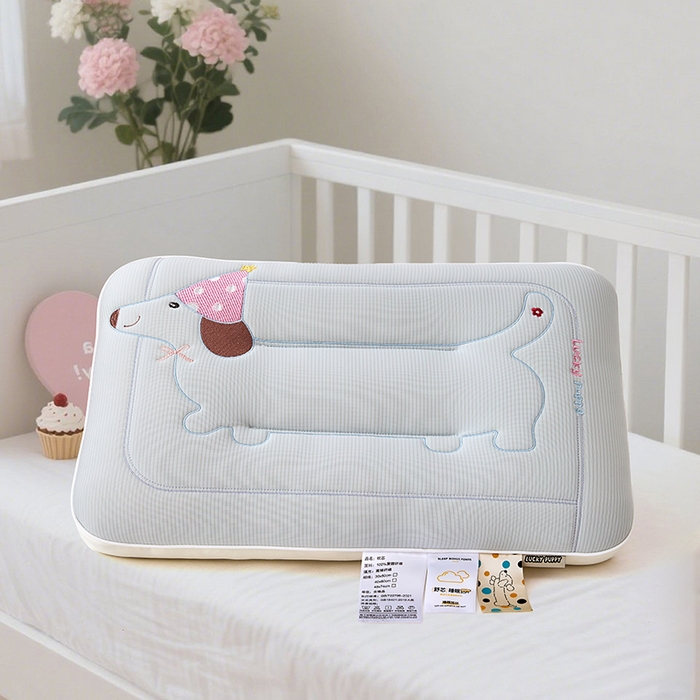 91家纺网 家纺一手货源 找家纺 织布人 2025新款枕芯A类亲肤腊肠狗卡通幼儿园儿童枕学生宿舍枕头枕芯 A类腊肠狗卡通枕-灰色 30x50cm/只