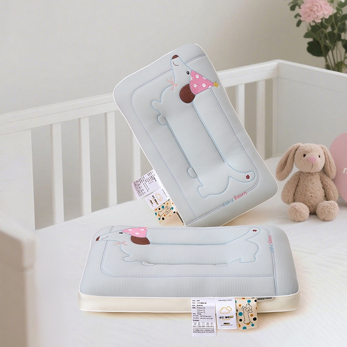 91家纺网 家纺一手货源 找家纺 织布人 2025新款枕芯A类亲肤腊肠狗卡通幼儿园儿童枕学生宿舍枕头枕芯 A类腊肠狗卡通枕-灰色 40x60cm/只