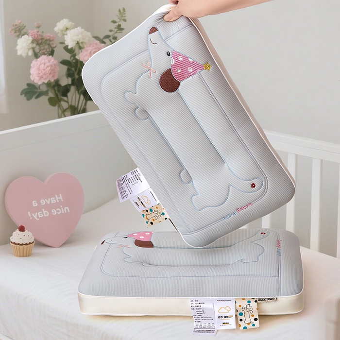 91家纺网 家纺一手货源 找家纺 织布人 2025新款枕芯A类亲肤腊肠狗卡通幼儿园儿童枕学生宿舍枕头枕芯 A类腊肠狗卡通枕-灰色 40x60cm/只