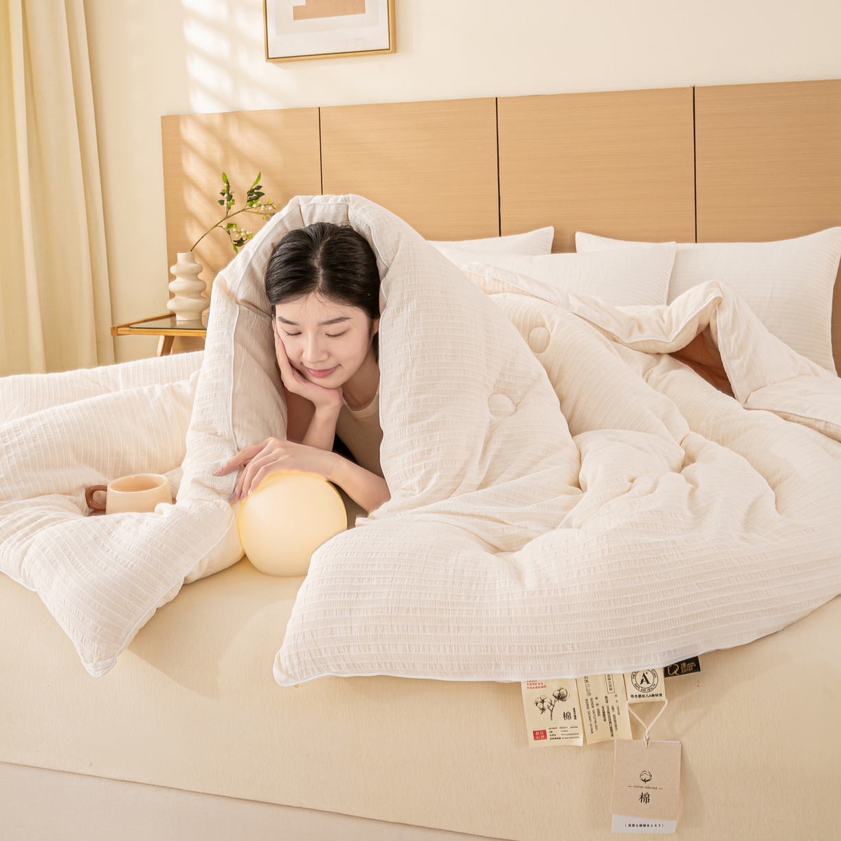 91家纺网 家纺一手货源 找家纺 （总）憨豆家纺 2025新款全棉纯棉提花大豆被纯棉春秋被冬被子被芯（含买家秀）