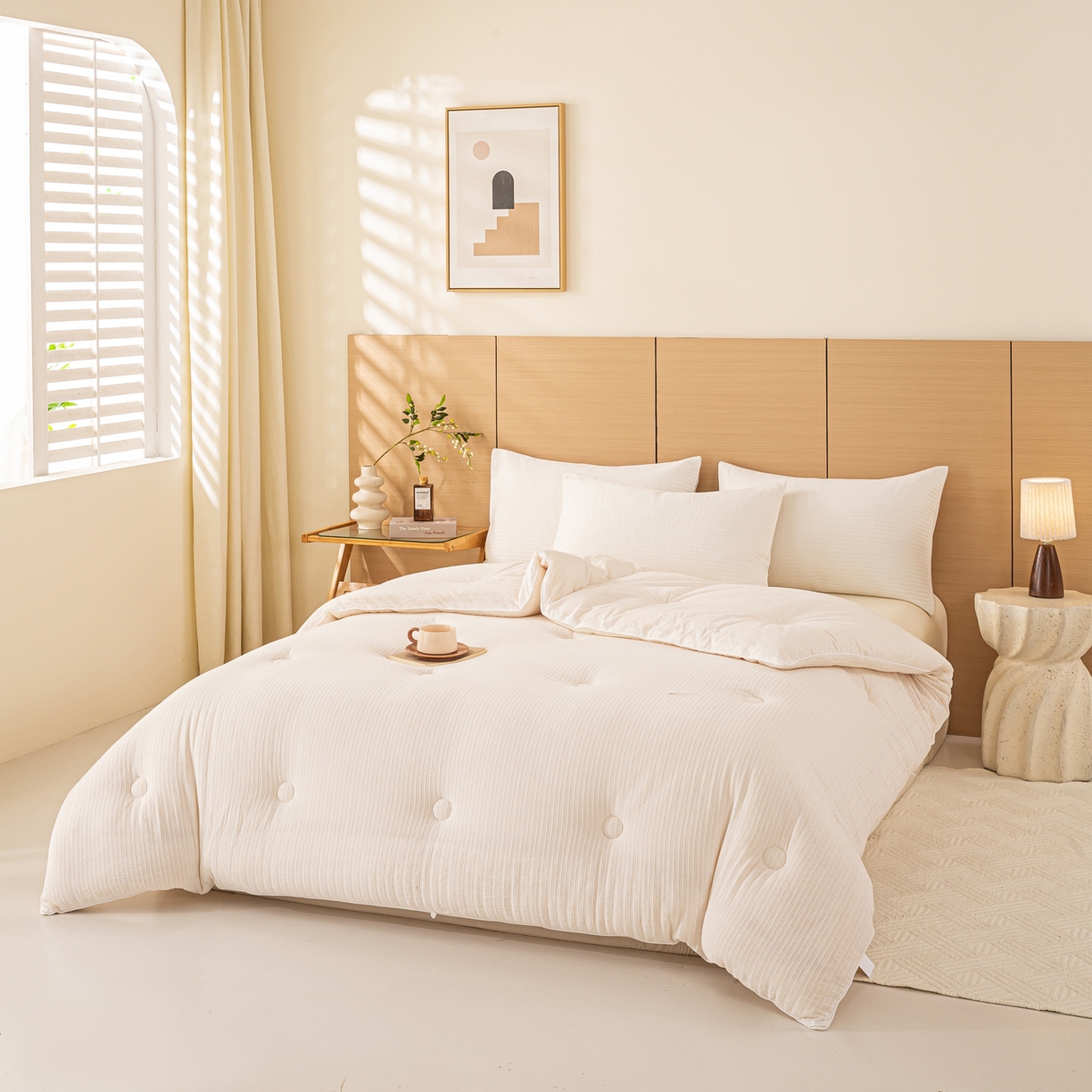 91家纺网 家纺一手货源 找家纺 憨豆家纺 2026新款全棉纯棉提花大豆被纯棉春秋被冬被子被芯（含买家秀） 云柔白