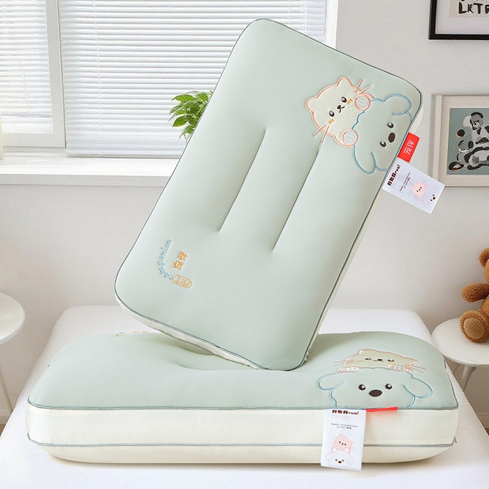 91家纺网 家纺一手货源 找家纺 织布人 2025新款枕芯A类裸感宠伴卡通幼儿园儿童枕头学生宿舍枕头枕芯 A类宠伴卡通枕-灰色 40x60cm/只