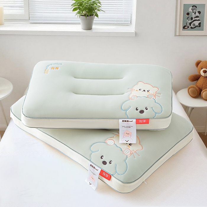 91家纺网 家纺一手货源 找家纺 织布人 2025新款枕芯A类裸感宠伴卡通幼儿园儿童枕头学生宿舍枕头枕芯 A类宠伴卡通枕-灰色 40x60cm/只