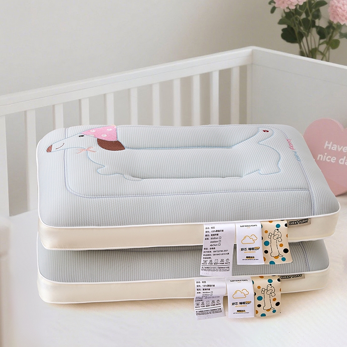 织布人 2025新款枕芯A类亲肤腊肠狗卡通幼儿园儿童枕学生宿舍枕头枕芯 A类腊肠狗卡通枕-灰色 40x60cm/对