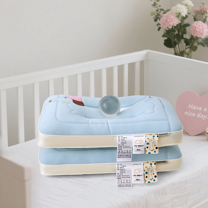 91家纺网 家纺一手货源 找家纺 织布人 2025新款枕芯A类亲肤腊肠狗卡通幼儿园儿童枕学生宿舍枕头枕芯 A类腊肠狗卡通枕-天蓝 40x60cm/对