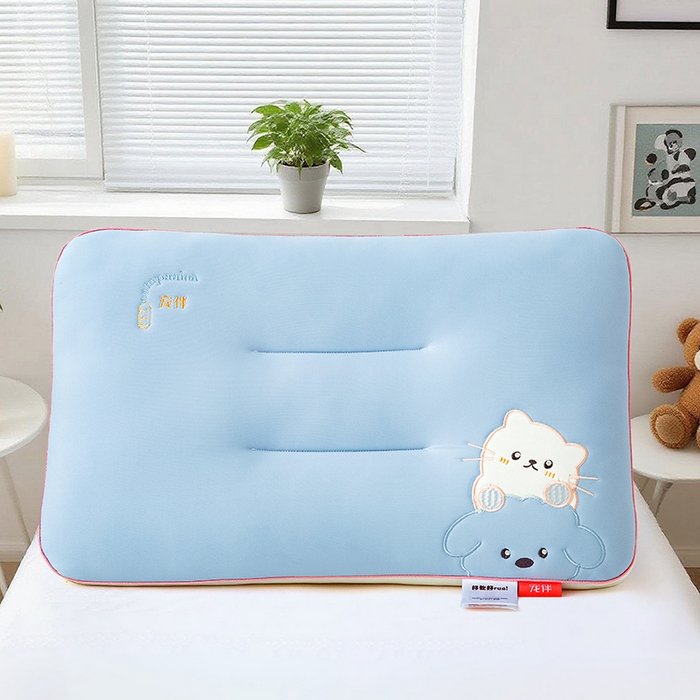 91家纺网 家纺一手货源 找家纺 织布人 2025新款枕芯A类裸感宠伴卡通幼儿园儿童枕头学生宿舍枕头枕芯 A类宠伴卡通枕-天蓝 30x50cm/对