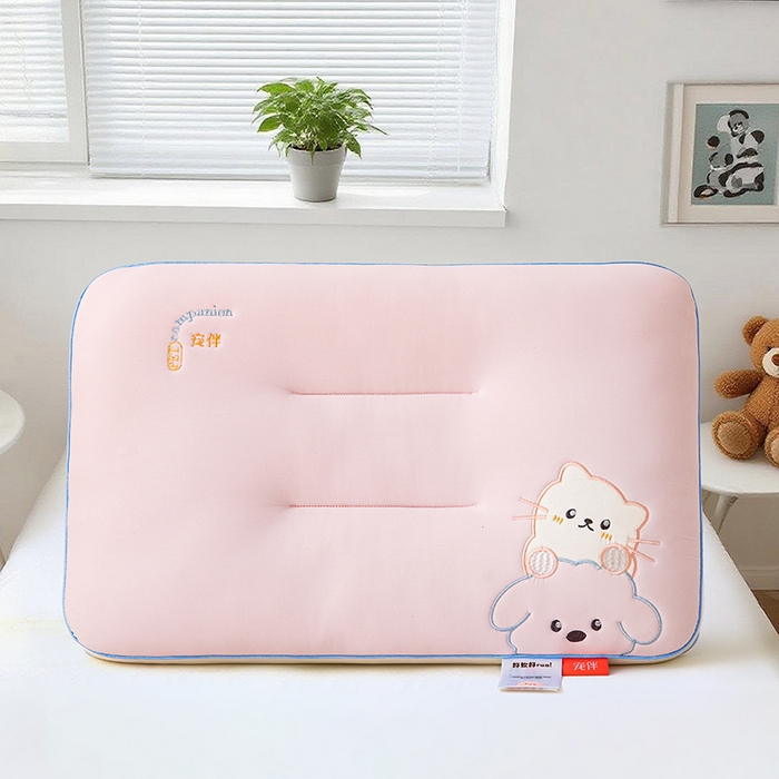 91家纺网 家纺一手货源 找家纺 织布人 2025新款枕芯A类裸感宠伴卡通幼儿园儿童枕头学生宿舍枕头枕芯 A类宠伴卡通枕-粉色 40x60cm/对