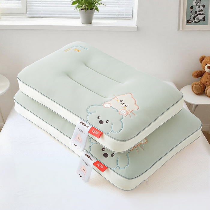 91家纺网 家纺一手货源 找家纺 织布人 2025新款枕芯A类裸感宠伴卡通幼儿园儿童枕头学生宿舍枕头枕芯 A类宠伴卡通枕-灰色 40x60cm/对