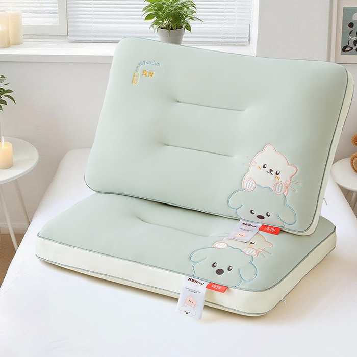 91家纺网 家纺一手货源 找家纺 织布人 2025新款枕芯A类裸感宠伴卡通幼儿园儿童枕头学生宿舍枕头枕芯 A类宠伴卡通枕-灰色 40x60cm/对