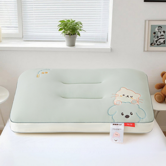 91家纺网 家纺一手货源 找家纺 织布人 2025新款枕芯A类裸感宠伴卡通幼儿园儿童枕头学生宿舍枕头枕芯 A类宠伴卡通枕-灰色 40x60cm/对