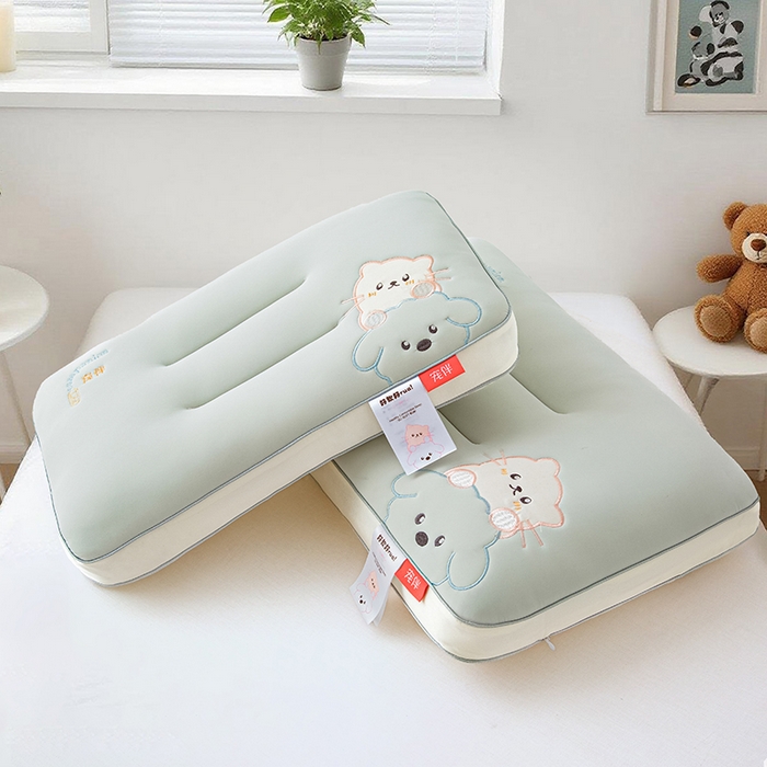 91家纺网 家纺一手货源 找家纺 织布人 2025新款枕芯A类裸感宠伴卡通幼儿园儿童枕头学生宿舍枕头枕芯 A类宠伴卡通枕-灰色 40x60cm/对