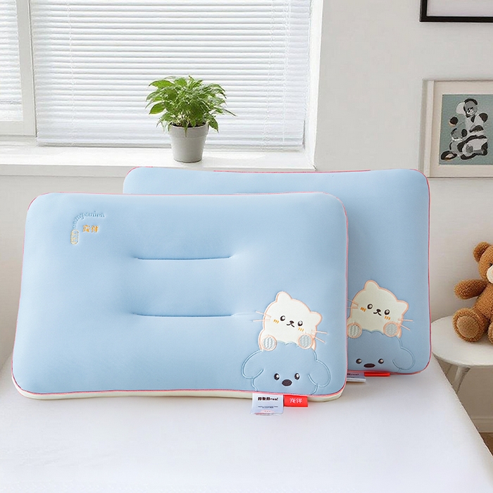 91家纺网 家纺一手货源 找家纺 织布人 2025新款枕芯A类裸感宠伴卡通幼儿园儿童枕头学生宿舍枕头枕芯 A类宠伴卡通枕-天蓝 40x60cm/对