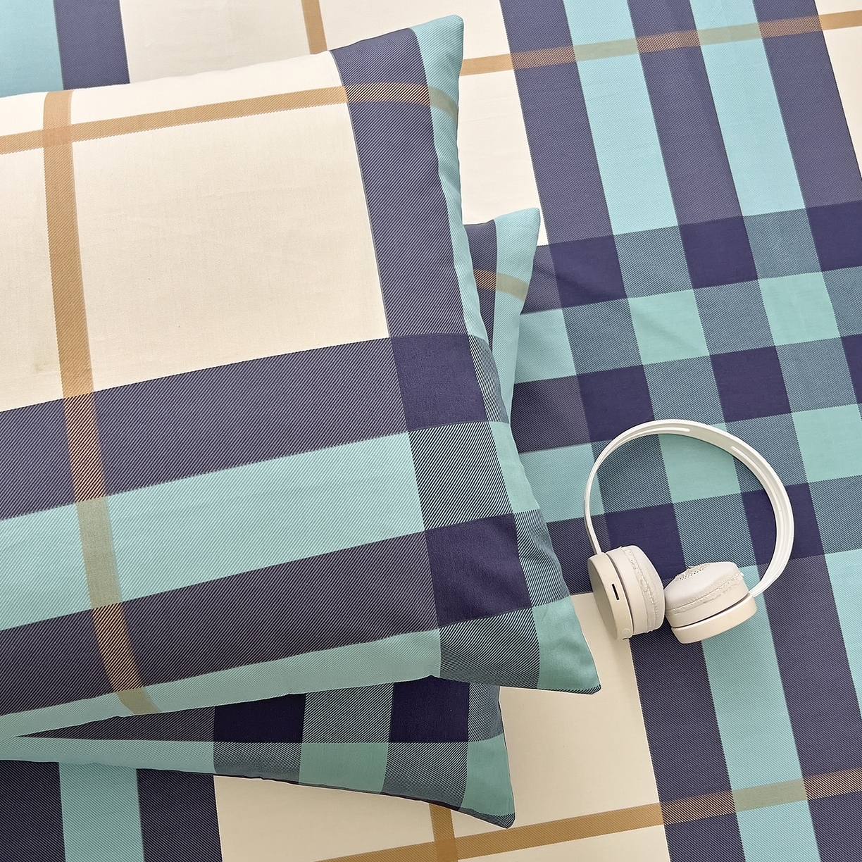 91家纺网 家纺一手货源 找家纺 （总）DoDo 兜兜 2025新款全棉纯棉小清新卡通条格系列单枕套