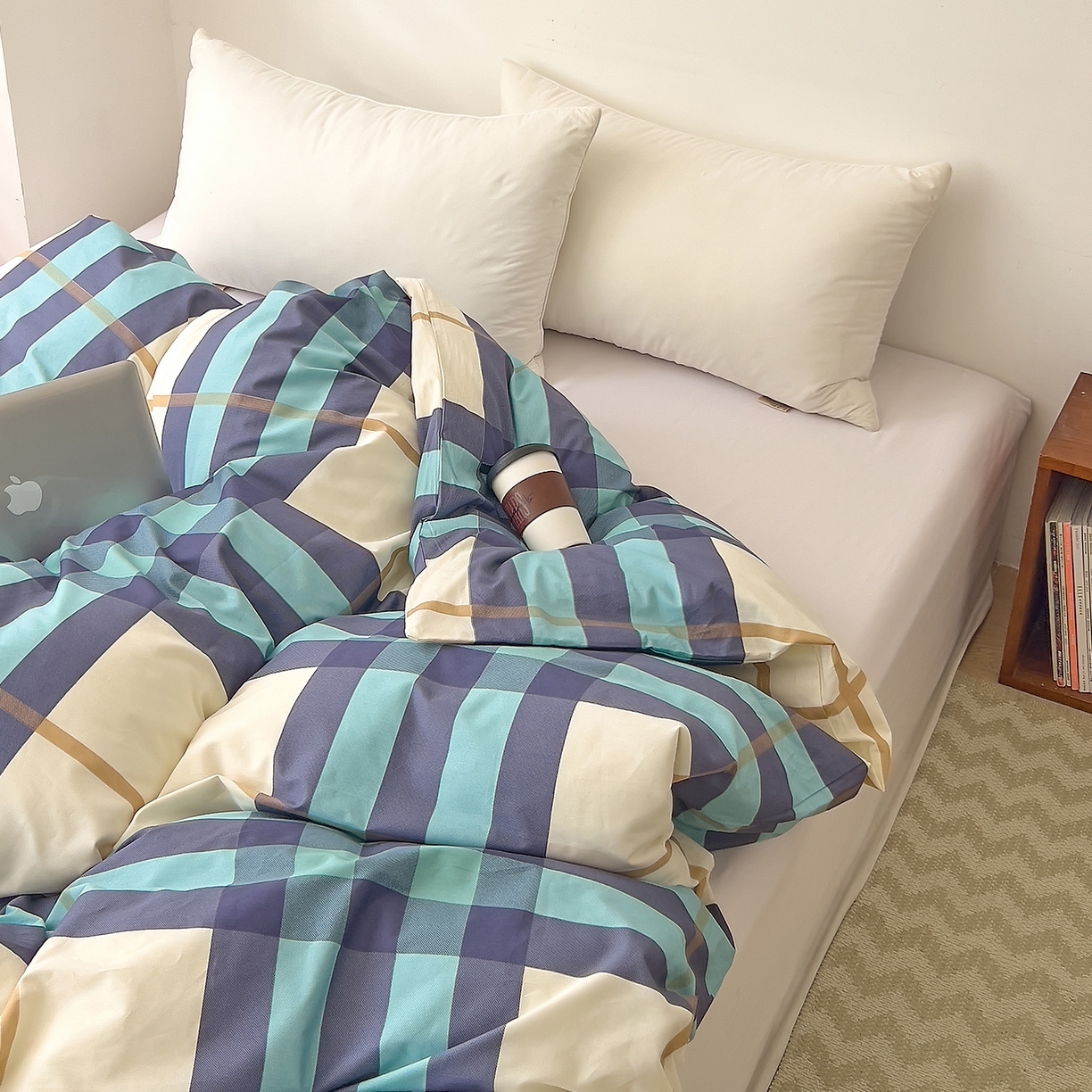 91家纺网 家纺一手货源 找家纺 （总）DoDo 兜兜 2025新款全棉纯棉小清新卡通条格系列单被套【可定做尺寸】