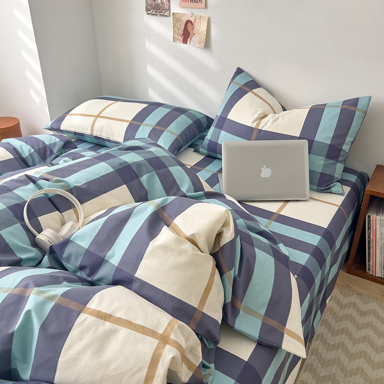 （总）DoDo 兜兜 2025新款全棉纯棉小清新卡通条格学生宿舍三四件套【可定做尺寸】