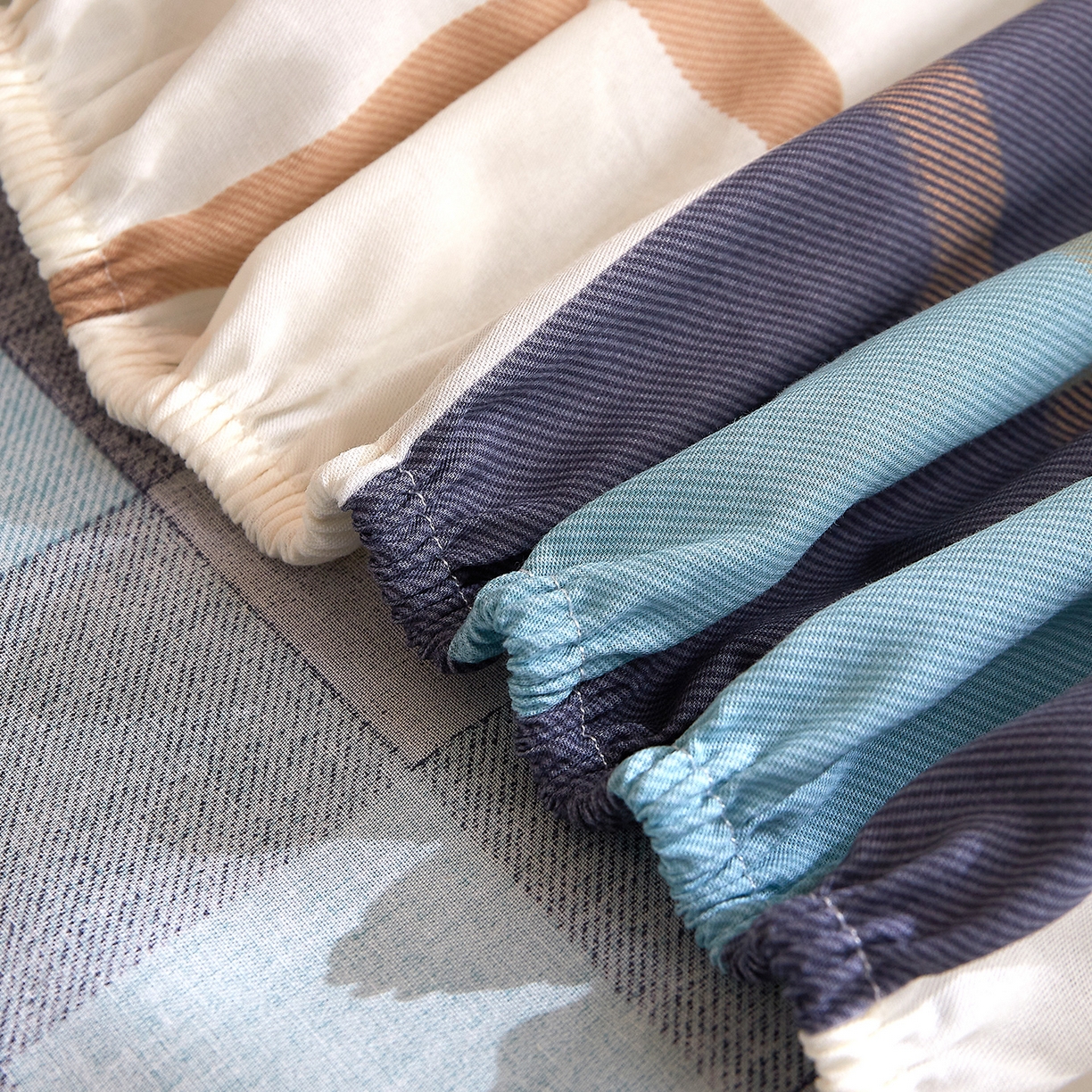 91家纺网 家纺一手货源 找家纺 （总）DoDo 兜兜 2025新款全棉纯棉小清新卡通条格学生宿舍系列单品床笠