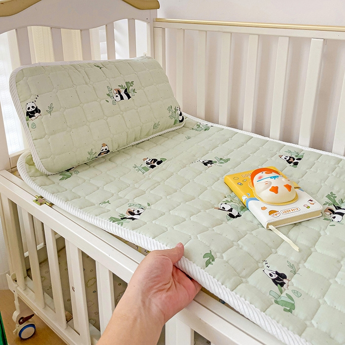 91家纺网 家纺一手货源 找家纺 （总）富馨莱 2025年新款双层纱纯棉软床垫幼儿园儿童床垫