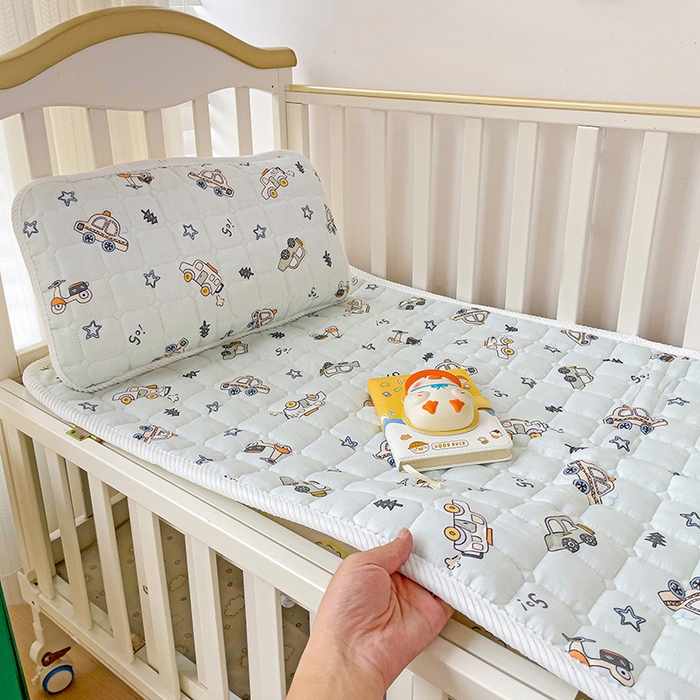 91家纺网 家纺一手货源 找家纺 （总）富馨莱 2025年新款双层纱纯棉软床垫幼儿园儿童床垫