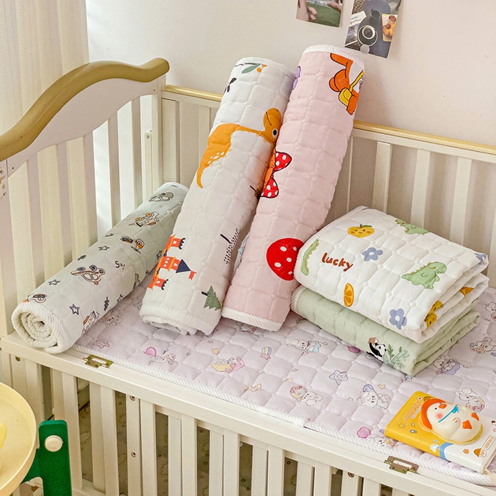 91家纺网 家纺一手货源 找家纺 （总）富馨莱 2025年新款双层纱纯棉软床垫幼儿园儿童床垫