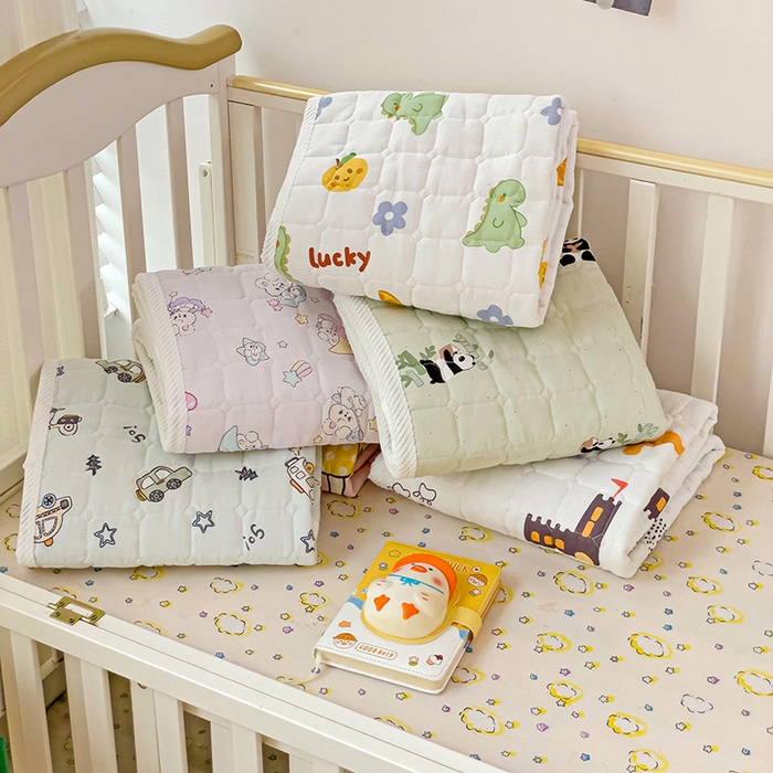 91家纺网 家纺一手货源 找家纺 富馨莱 2025年新款双层纱纯棉软床垫幼儿园儿童床垫 组合图仅供展示